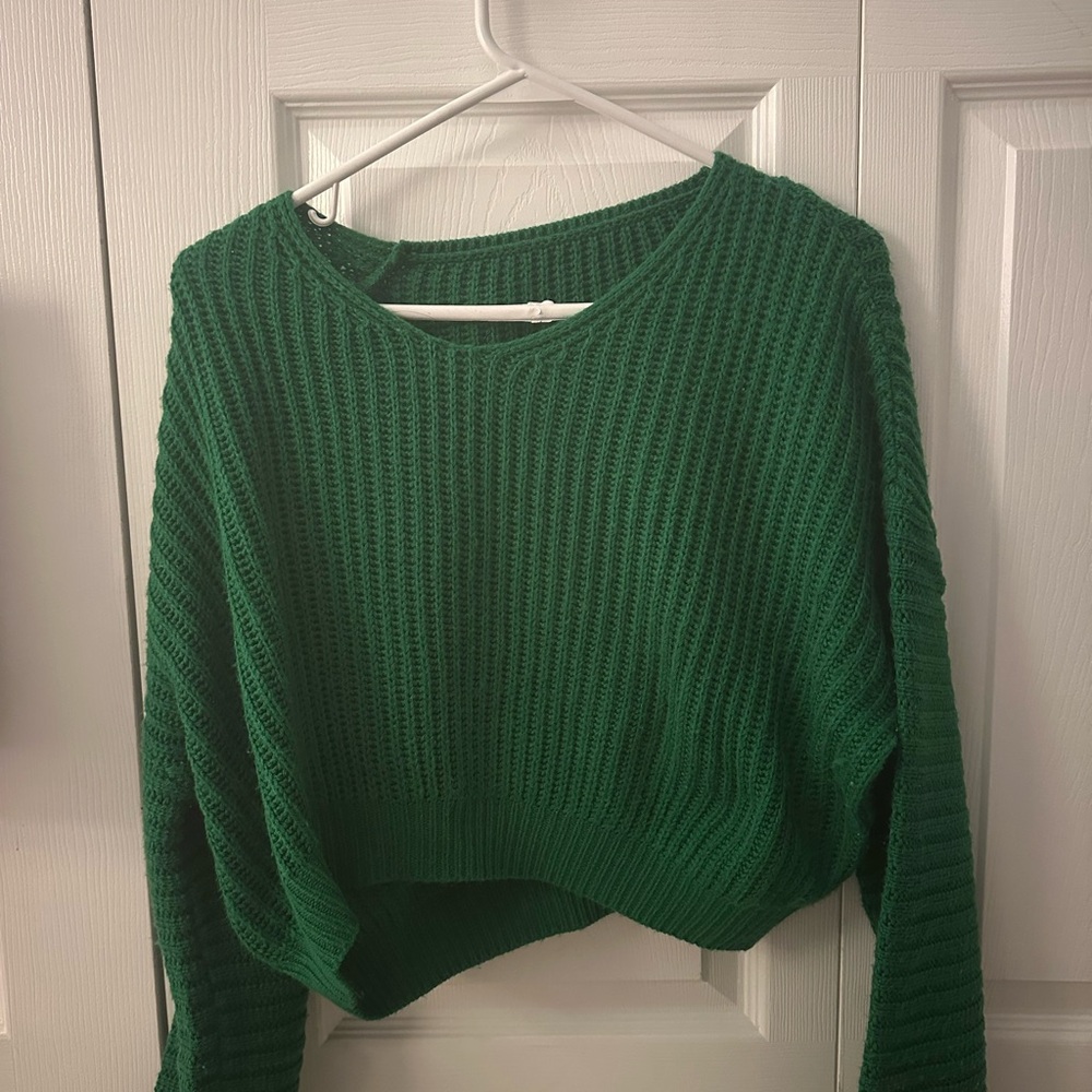 SHEIN Emerald Green Knit Sweater